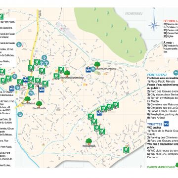 Carte municipale des points d'eau, d�fibrillateurs et toilettes